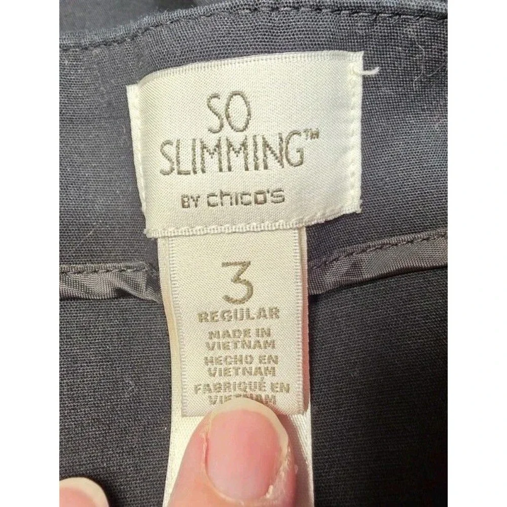 Chico's So Slimming Black Chino Style Pants Women's Size 3 (16)